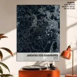 Strip below poster blue map of Jaboatao Dos Guararapes