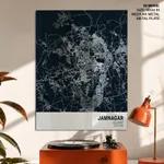 Strip below poster blue map of Jamnagar