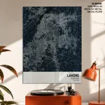 Strip below poster blue map of Lahore