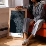 Strip below poster blue map of Los Angeles