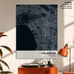 Strip below poster blue map of Los Angeles
