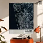 Strip below poster blue map of Mangalore