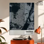 Strip below poster blue map of Omdurman