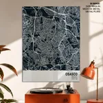 Strip below poster blue map of Osasco