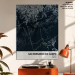 Strip below poster blue map of Sao Bernardo Do Campo
