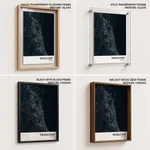 Strip below poster blue map of The Gold Coast