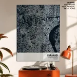 Strip below poster blue map of Varanasi