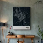 Strip below poster blue map of Yangon