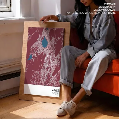 Strip below poster red map of Ajmer