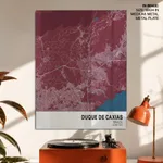 Strip below poster red map of Duque De Caxias