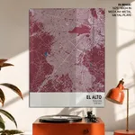 Strip below poster red map of El Alto