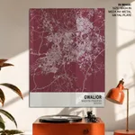 Strip below poster red map of Gwalior