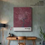 Strip below poster red map of Ho Chi Minh