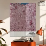 Strip below poster red map of Jakarta