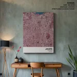 Strip below poster red map of Jakarta