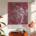Strip below poster red map of Jamnagar