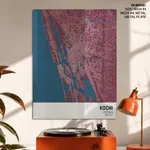 Strip below poster red map of Kochi