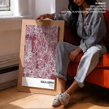 Strip below poster red map of Kuala Lumpur