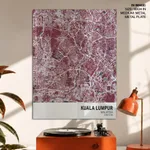 Strip below poster red map of Kuala Lumpur