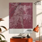 Strip below poster red map of Lahore