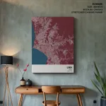 Strip below poster red map of Lima