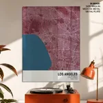 Strip below poster red map of Los Angeles