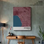 Strip below poster red map of Los Angeles