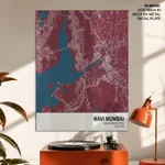 Strip below poster red map of Navi Mumbai