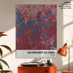 Strip below poster red map of Sao Bernardo Do Campo