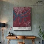 Strip below poster red map of Sao Bernardo Do Campo