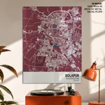 Strip below poster red map of Solapur
