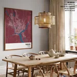 Strip below poster red map of Yangon