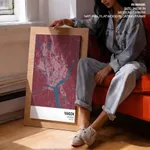 Strip below poster red map of Yangon
