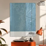 Strip below poster sky blue map of Bareilly