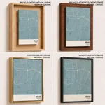 Strip below poster sky blue map of Bekasi
