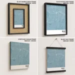Strip below poster sky blue map of Bekasi
