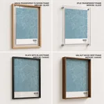 Strip below poster sky blue map of Bogor