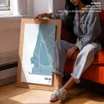 Strip below poster sky blue map of Callao