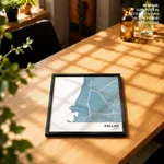 Strip below poster sky blue map of Callao