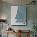 Strip below poster sky blue map of Callao