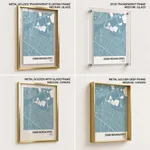 Strip below poster sky blue map of Ciudad Nezahualcoyotl