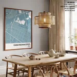 Strip below poster sky blue map of Ciudad Nezahualcoyotl