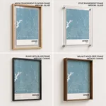 Strip below poster sky blue map of Contagem