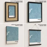 Strip below poster sky blue map of Contagem