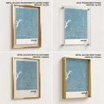 Strip below poster sky blue map of Contagem