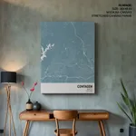 Strip below poster sky blue map of Contagem