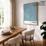 Strip below poster sky blue map of Faridabad