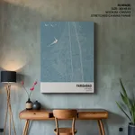 Strip below poster sky blue map of Faridabad