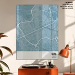 Strip below poster sky blue map of Giza