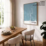 Strip below poster sky blue map of Ho Chi Minh